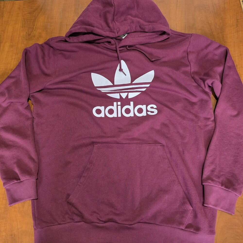 Adidas Originals Mens Long Sleeve Front Trefoil Logo Cotton Pullover Hoodie XL